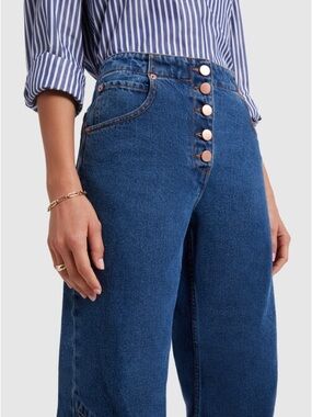 Goop G. Label 31 High-Rise Button-Fly Wide Leg Jeans